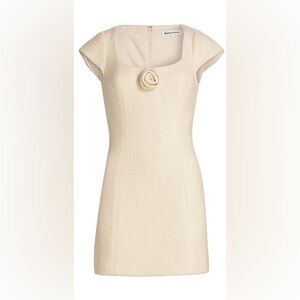 REFORMATION Beige Cap Sleeve Dress